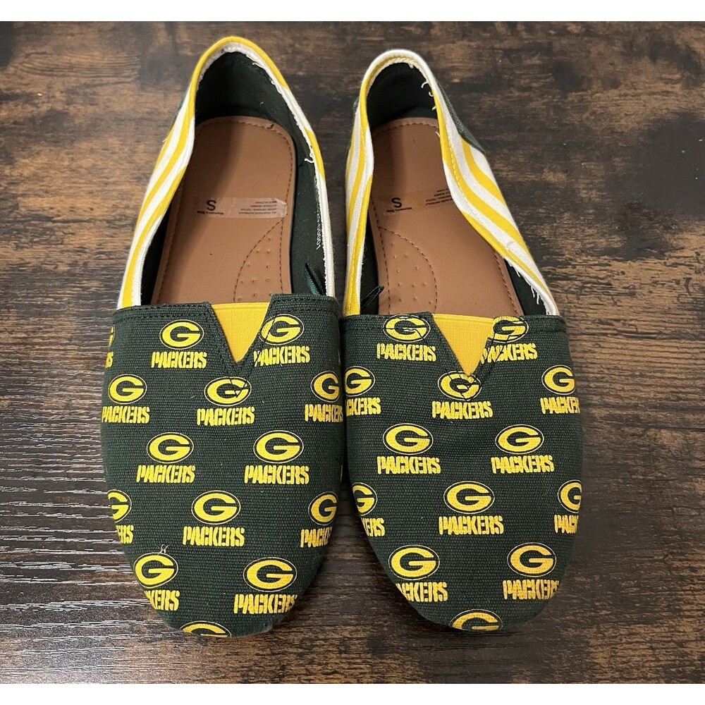 Green Bay Packers Womens Slip On Canvas Shoes Size Small